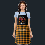 Funny Baker Pastry Chef Black Yellow Plaid Pattern Apron<br><div class="desc">Funny and cool apron to make cooking more fun. Personalised gift for family and friends who love cooking,  baking and trying new recipe in the kitchen. Customise the wording to fit your occasion. You can use the Design Tool to further change the font type,  font colour and font size.</div>