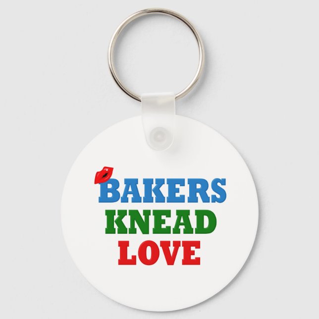 Funny Bakers Need (Knead) Love Key Ring (Front)
