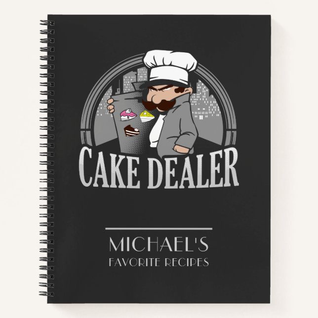 Funny Bakery Owner Chefs Personalised Recipe Notebook (Front)