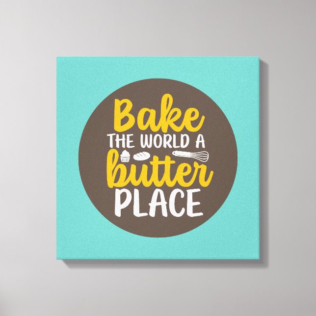 Funny Baking Bakery Typography Retro Wall Art (Front)