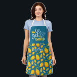 Funny Baking Bread Let's Get Toasted Lemon Pattern Apron<br><div class="desc">Funny and cool apron to make cooking more fun. Personalised gift for family and friends who love cooking,  baking and trying new recipe in the kitchen. Customise the wording to fit your occasion. You can use the Design Tool to further change the font type,  font colour and font size.</div>