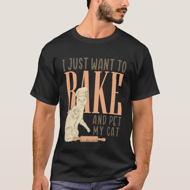 Funny Baking Cat Cake Bread Baker Pastry Chef Brea T-Shirt (Front)