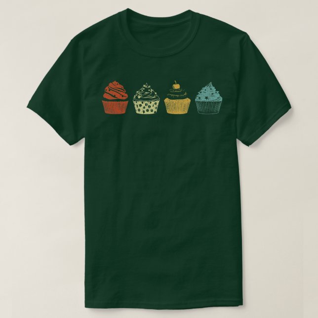Funny Baking Cupcake Baker Cupcake Lover Retro  T-Shirt (Design Front)