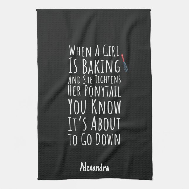 Funny Baking Gifts For Her Teen Girls Women Baker Tea Towel (Vertical)
