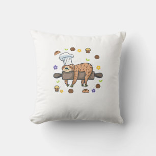 Funny Baking Gifts - Sloth Baker Cupcake Lover - B Cushion