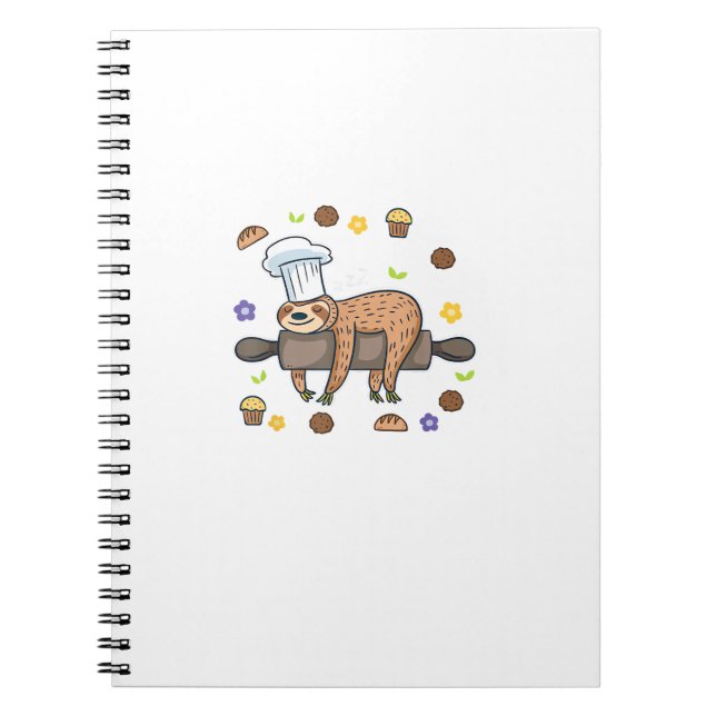 Funny Baking Gifts - Sloth Baker Cupcake Lover - B Notebook (Front)