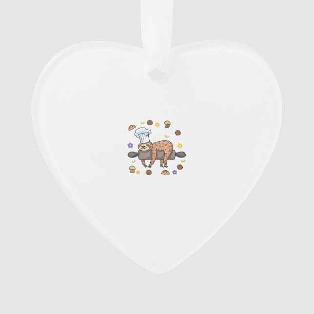 Funny Baking Gifts - Sloth Baker Cupcake Lover - B Ornament (Front)