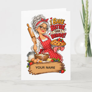 Funny Baking Grandma – Personalised Name Card