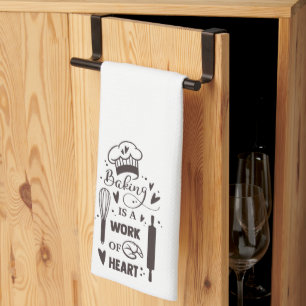Funny Baking is a Work of Heart Kitchen Design Tea Towel