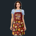 Funny Baking Pie Pun Thanksgiving Food Pattern Apron<br><div class="desc">Funny and cool apron to make cooking more fun. Personalised gift for family and friends who love cooking,  baking and trying new recipe in the kitchen. Customise the wording to fit your occasion. You can use the Design Tool to further change the font type,  font colour and font size.</div>