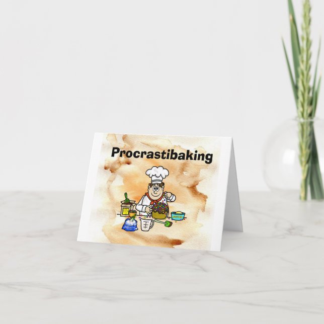 Funny Baking Procrastination Greeting Card (Front)