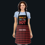 Funny Baking Pun Drop It Black Red Plaid Pattern Apron<br><div class="desc">Funny and cool apron to make cooking more fun. Personalised gift for family and friends who love cooking,  baking and trying new recipe in the kitchen. Customise the wording to fit your occasion. You can use the Design Tool to further change the font type,  font colour and font size.</div>