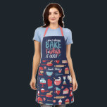 Funny Baking Pun Whip It Good Retro Baker Pattern Apron<br><div class="desc">Funny and cool apron to make cooking more fun. Personalised gift for family and friends who love cooking,  baking and trying new recipe in the kitchen. Customise the wording to fit your occasion. You can use the Design Tool to further change the font type,  font colour and font size.</div>