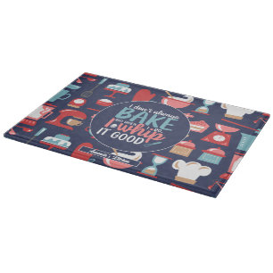 Funny Baking Pun Whip It Good Retro Bakery Pattern Cutting Board