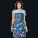 Funny Baking Pun Whisk Taker Cute Baker Pattern Apron<br><div class="desc">Funny and cool apron to make cooking more fun. Personalised gift for family and friends who love cooking,  baking and trying new recipe in the kitchen. Customise the wording to fit your occasion. You can use the Design Tool to further change the font type,  font colour and font size.</div>