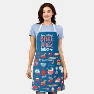 Funny Baking Pun Whisk Taker Cute Baker Pattern Apron