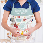 Funny Baking Saying Modern Kitchen Blue Apron<br><div class="desc">Funny Baking Saying Modern Kitchen Blue Apron features a colourful kitchen themed pattern with the editable text "Baking is cheaper than therapy" in modern script typography. Perfect gift for Christmas,  birthday,  Mother's Day and for those that enjoy baking an cooking. Designed by ©Evco Studio www.zazzle.com/store/evcostudio</div>