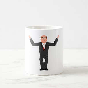 Funny Bald Businessman Shrugging Humourous Coffee Mug