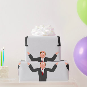Funny Bald Businessman Shrugging Humourous  Wrapping Paper