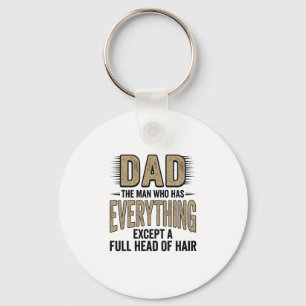 Funny Bald Dad Vintage Typography Shirt Design_1 Key Ring