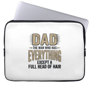 Funny Bald Dad Vintage Typography Shirt Design_1 Laptop Sleeve