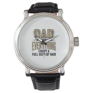 Funny Bald Dad Vintage Typography Shirt Design_1 Watch