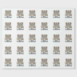 Funny Bald Dad Vintage Typography Shirt Design_1 Wrapping Paper