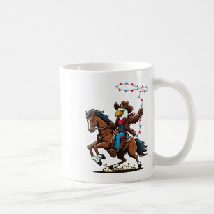 Funny Bald Eagle Cowboy Horseback Riding Swinging  Coffee Mug