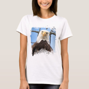 Funny Bald Eagle Stares Wildlife Modern T-Shirt