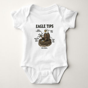 Funny Bald Eagle Tips Nature Survival Humour Baby Bodysuit