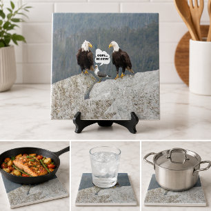 Funny Bald Eagles Seagull Wildlife Humour Kitchen Tile
