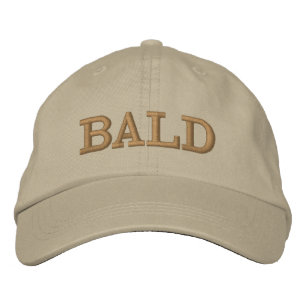 Funny Bald Head Brown Beige Mens Embroidered Hat