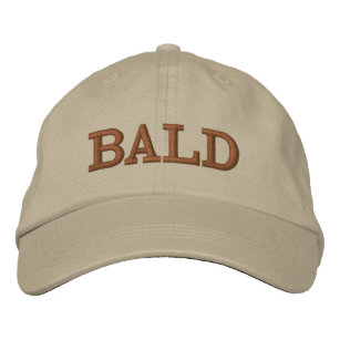 Funny Bald Head Brown Beige Mens Embroidered Hat