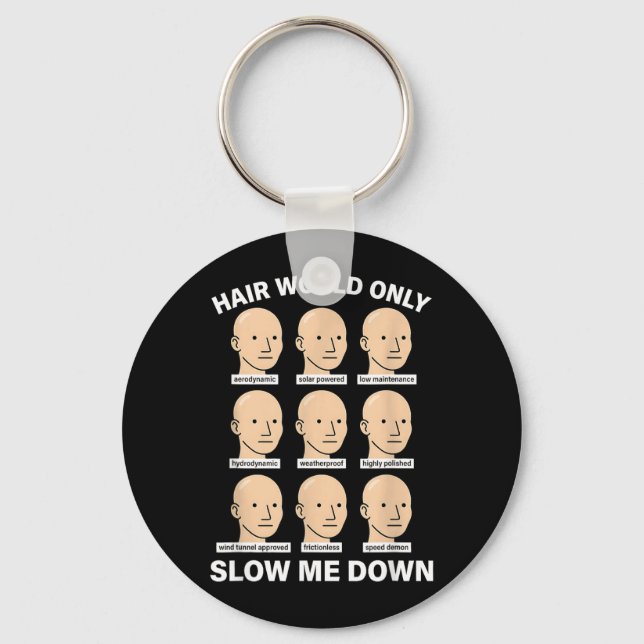 Funny Bald Key Ring (Front)