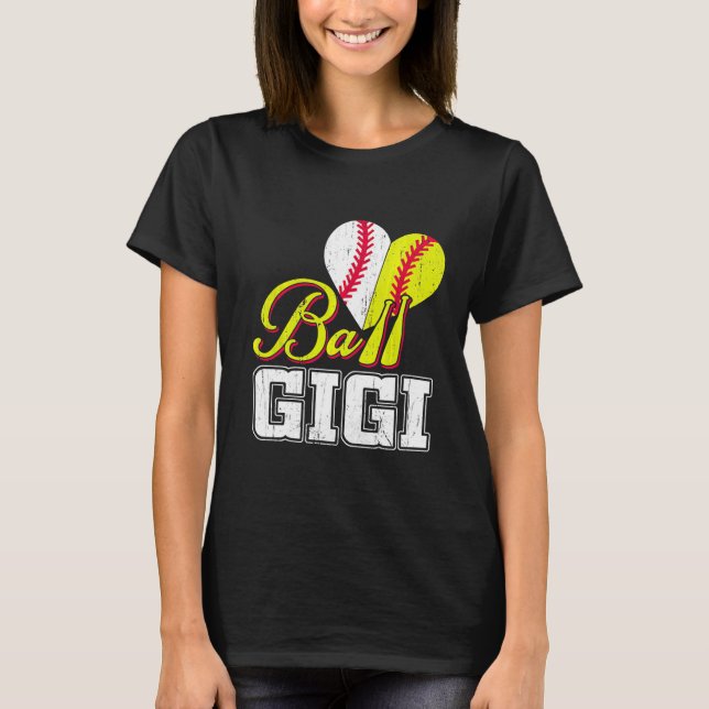 Funny Ball Gigi Softball Baseball Funny Women T-Shirt (Front)