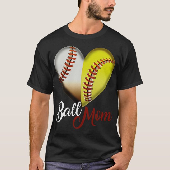 Funny Ball Mum Heart design Gift for usa babe  T-Shirt (Front)