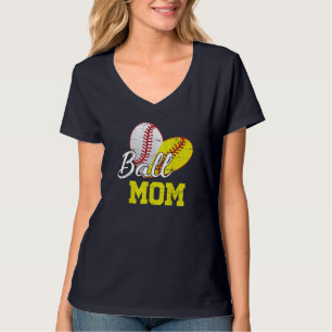 Funny Ball Mum Softball Baseball Gifts For Women M T-Shirt
