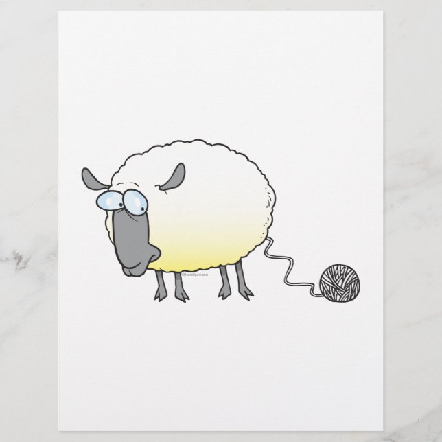 funny ball of yarn cloned sheep cartoon (Front)