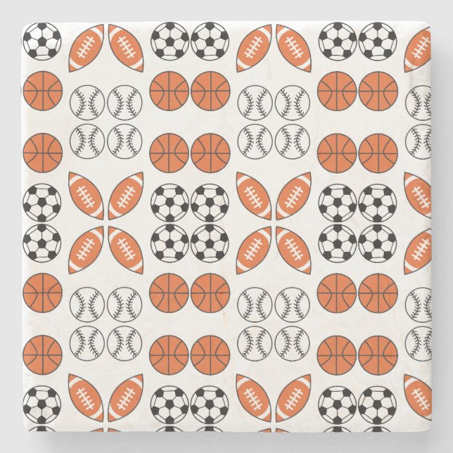 Funny Ball Pattern Stone Coaster (Front)