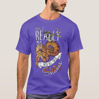 Funny Ball Python with Corn Hognose Carpet Snake R T-Shirt