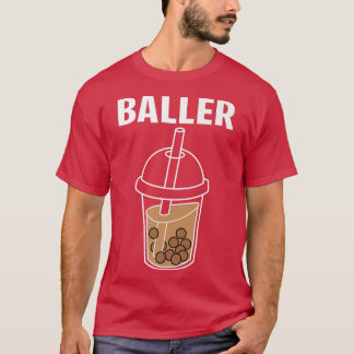 Funny Baller Bubble Milk Tea Cute Kawaii Boba Drin T-Shirt
