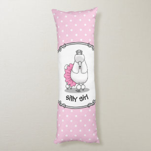Funny Ballet Ballerina Princess Poodle Dog (white) Body Cushion