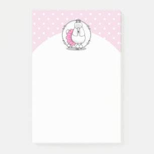 Funny Ballet Ballerina Princess Poodle Dog (white) Post-it Notes