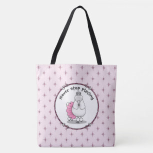 Funny Ballet Ballerina Princess Poodle Dog (white) Tote Bag