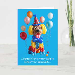 Funny Balloon Dog Friend Birthday Humour Card