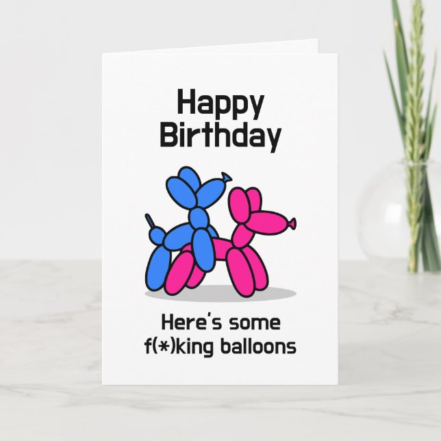Funny Balloons Birthday Card (Front)