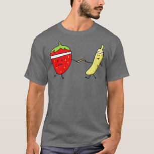 Funny Banana And Strawberry Run A Marathon T-Shirt