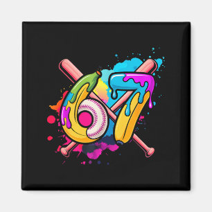 Funny Banana Baseball 67 Ice Cream Drip Meme  Magnet