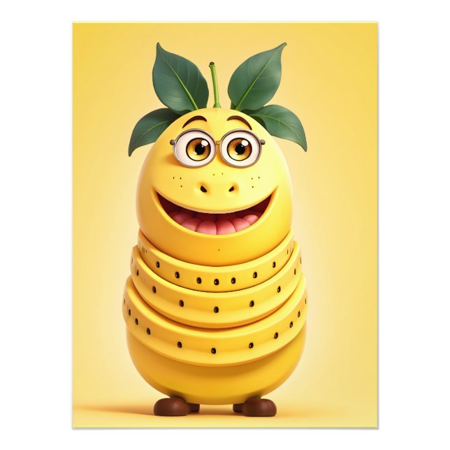 Funny banana character photo print (Front)