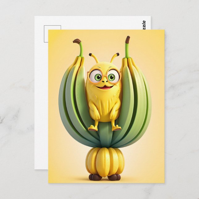 Funny banana character postcard (Front/Back)